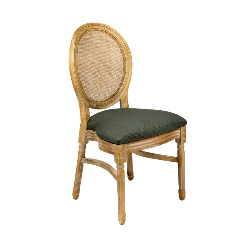 Funda verde silla Luis XV