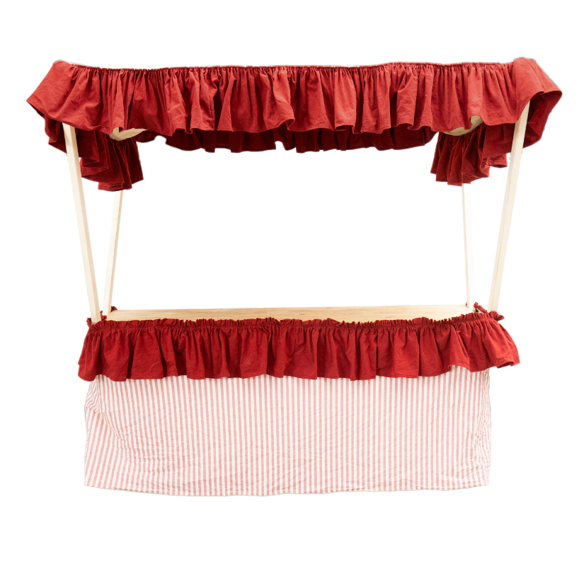 Fundas Puesto de crucetas con toldo rojo 