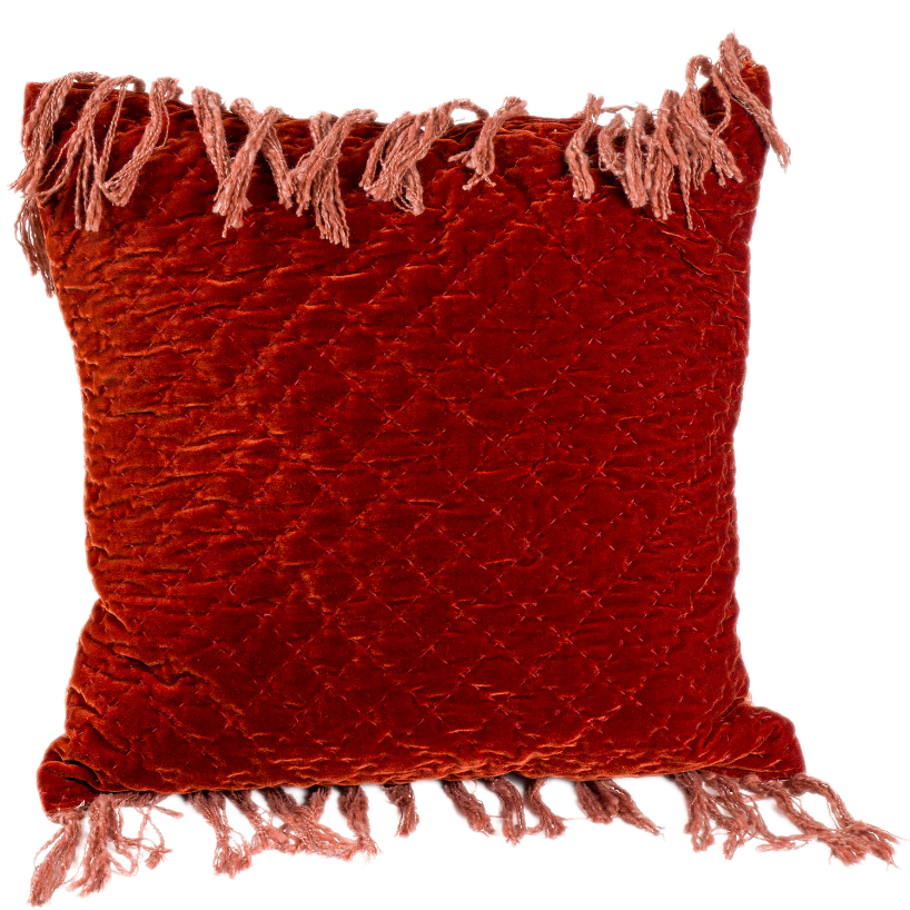 Cojin  terciopelo rústico caldera