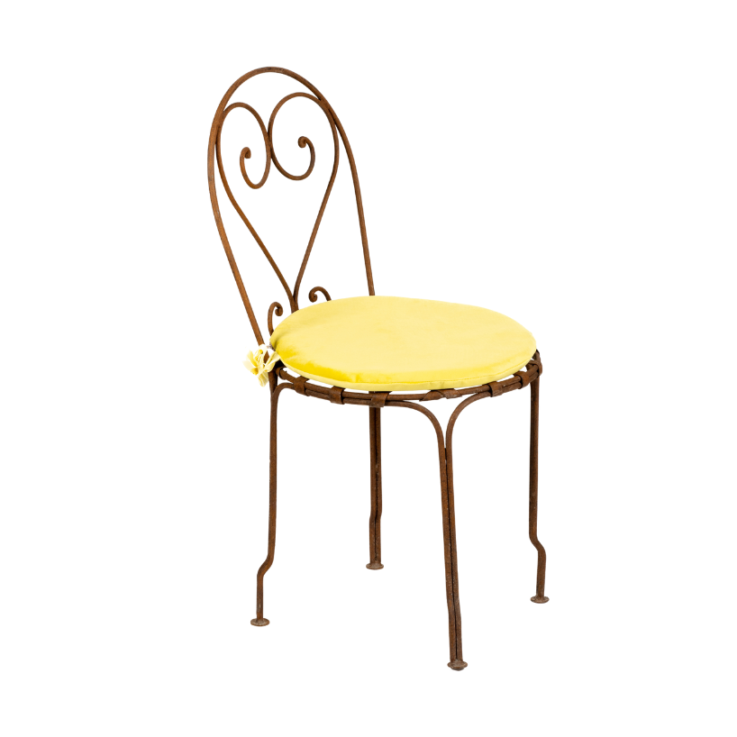 Cojin terciopelo amarillo redondo para Silla Oxid Rejilla sin brazos