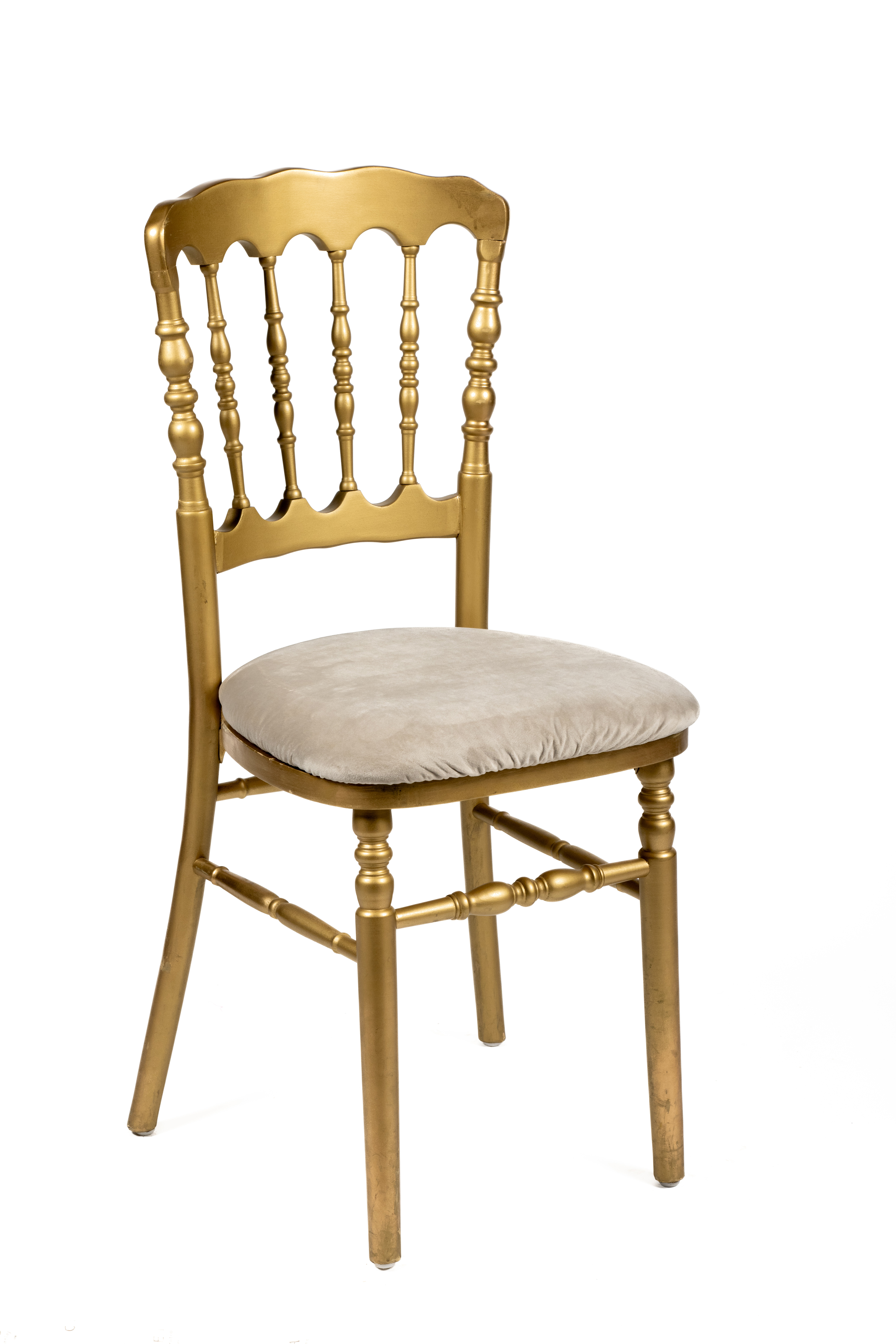 Cojin beige silla napoleon dorada