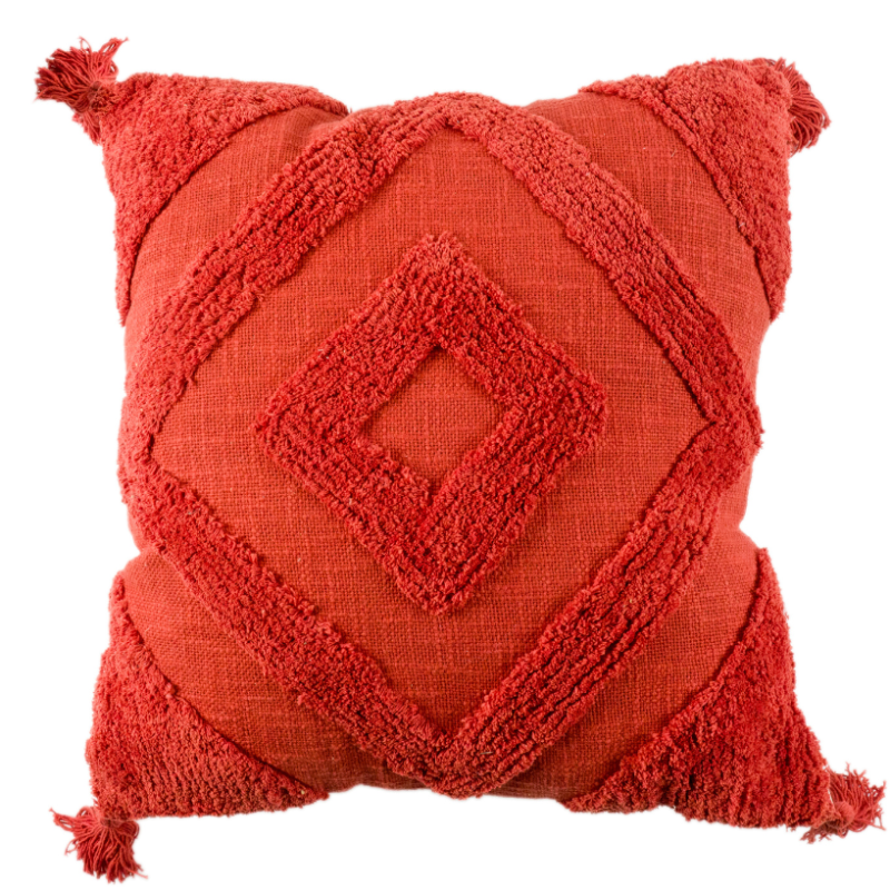 Cojin rústico naranja