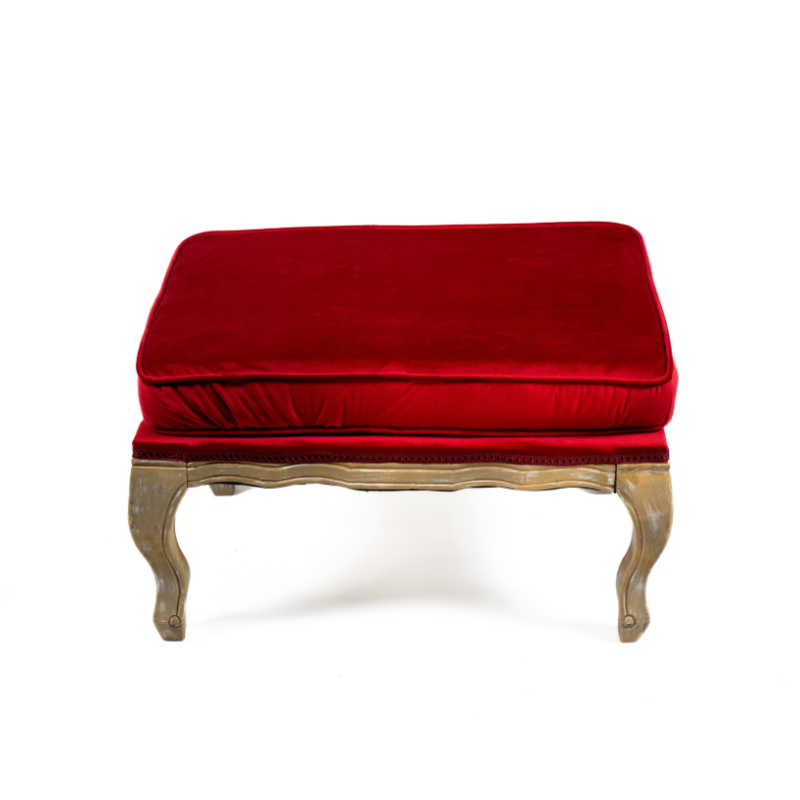 Puff rojo Luis XV