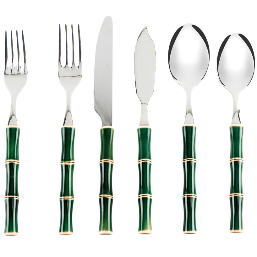 CUBERTERÍA BAMBÚ VERDE