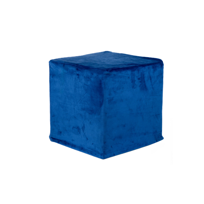 Funda puff Naútico Terciopelo azul cobalto
