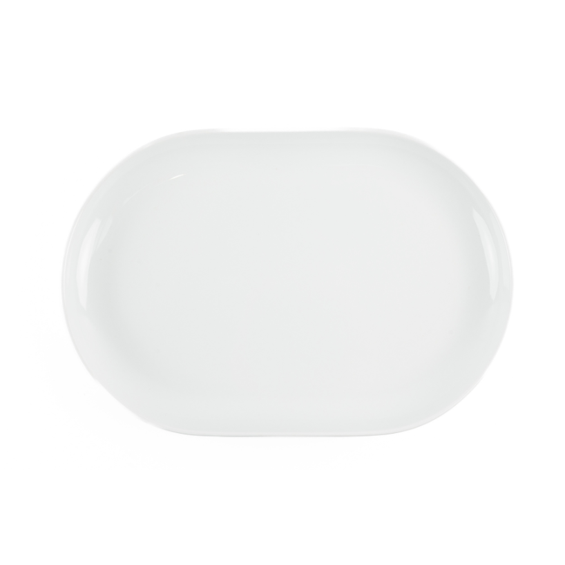 Fuente blanca grande ovalada