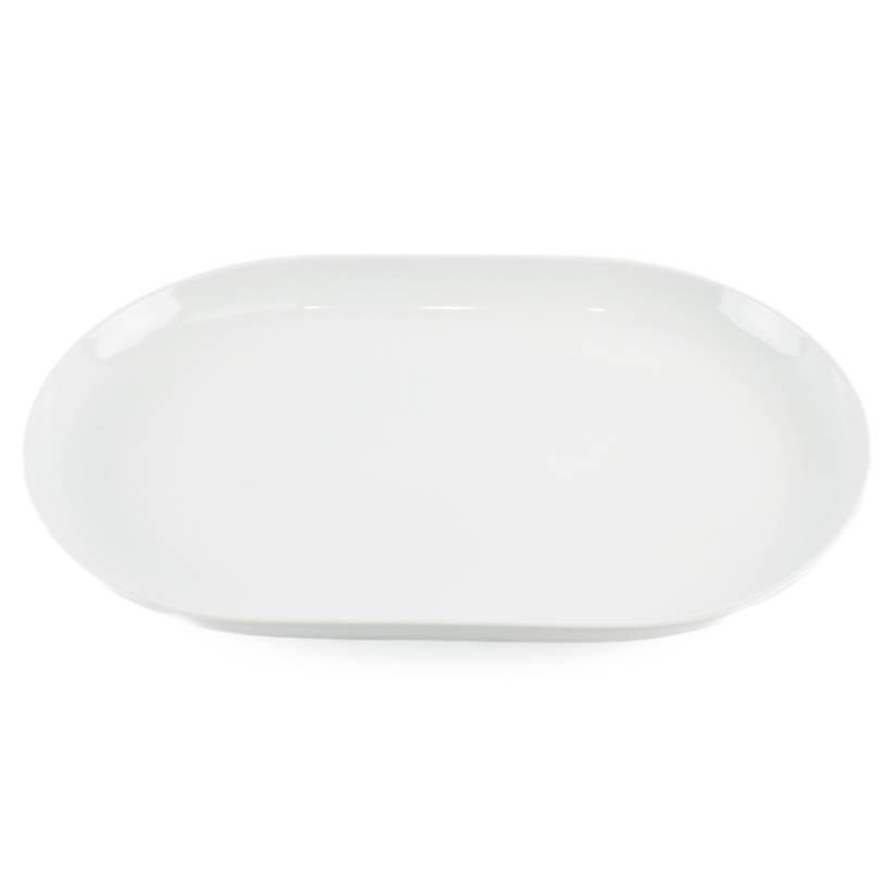 Fuente blanca pequeña ovalada