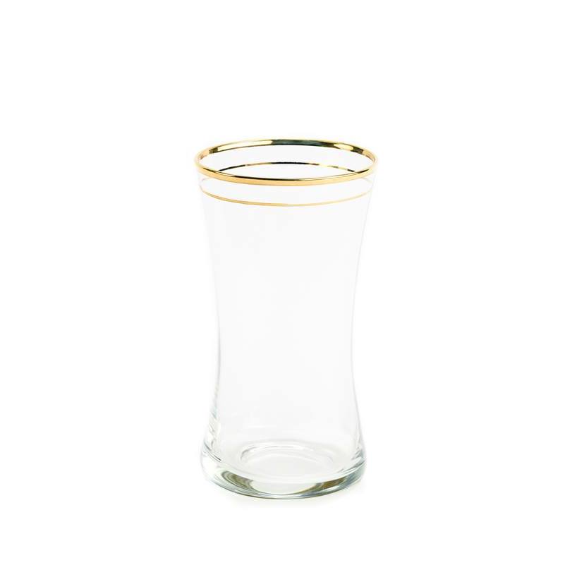 Vaso de agua alto filo dorado