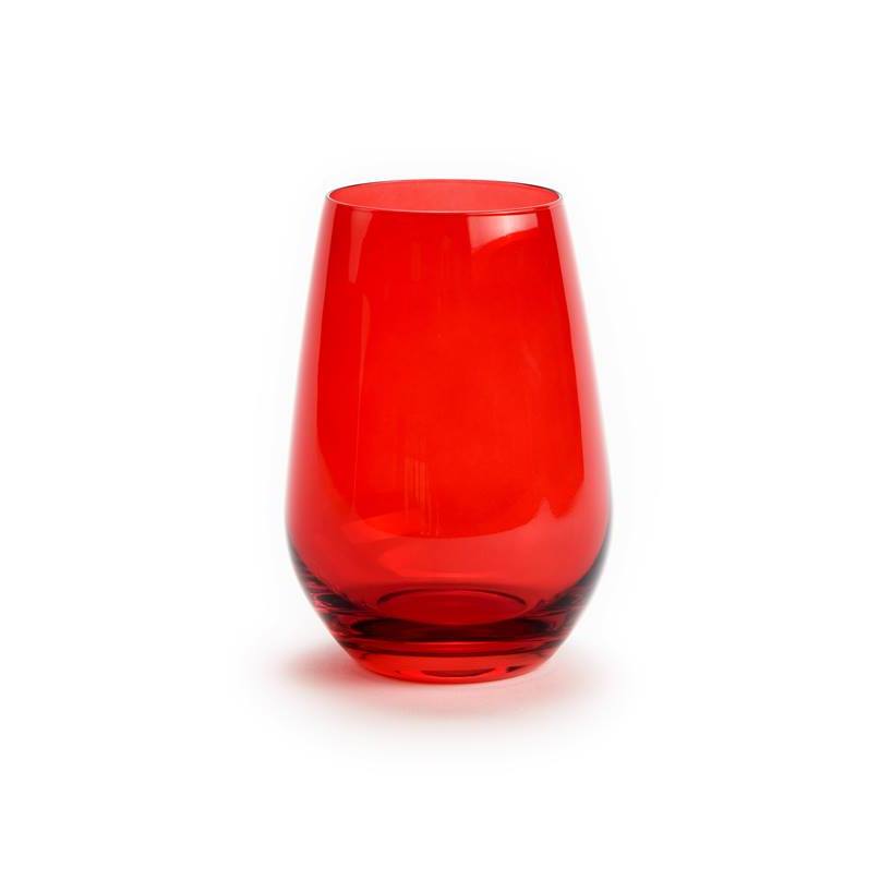 Vaso de agua TRANSPARENTE ROJO