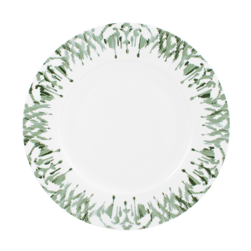 Plato Trinchero Ikat verde