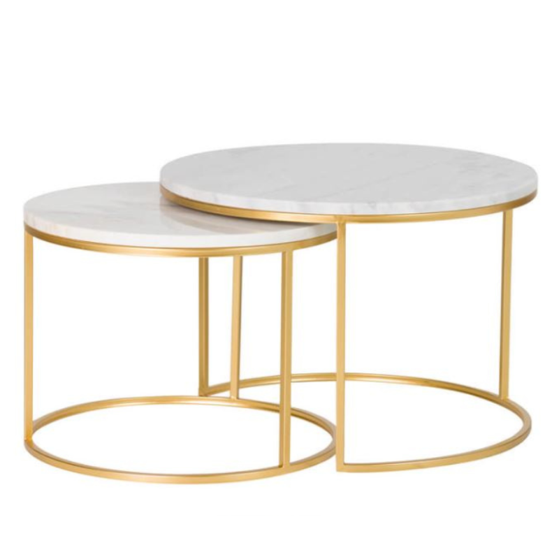 Set mesas marmol blanco