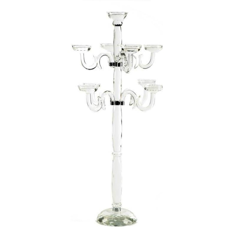 Candelabro cristal 8 brazos redondo