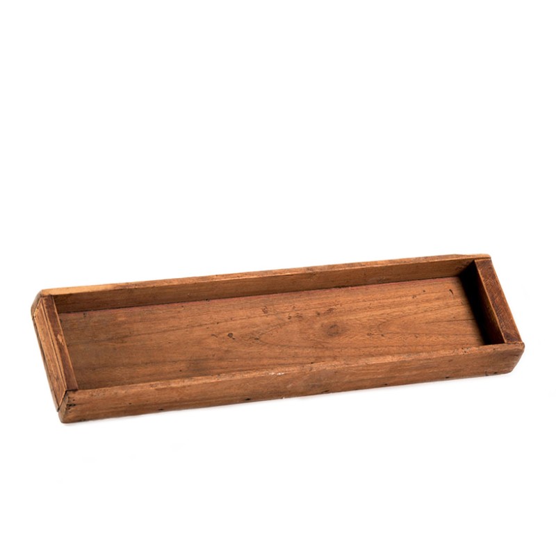 Caja madera rectangular antigua