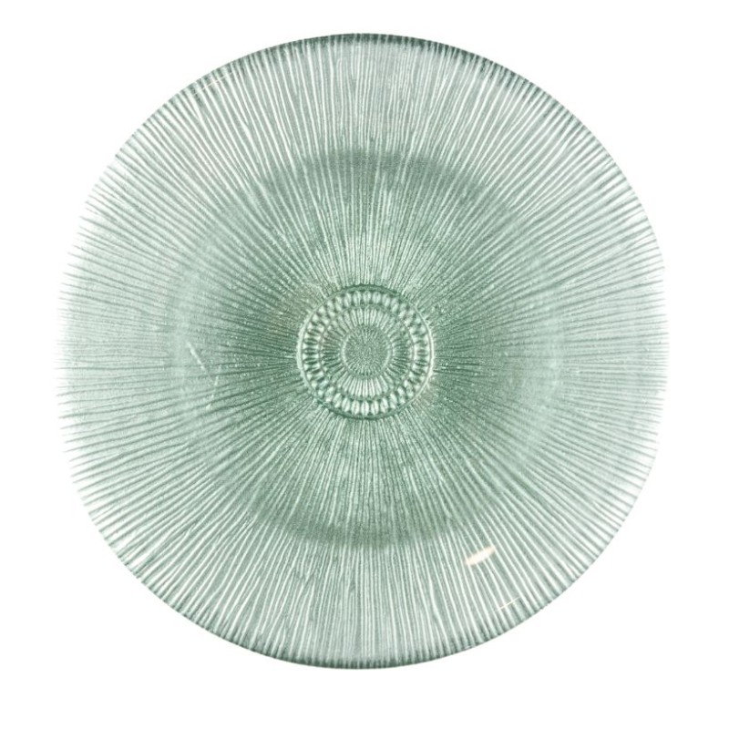 Plato de pan cristal Verde Agua